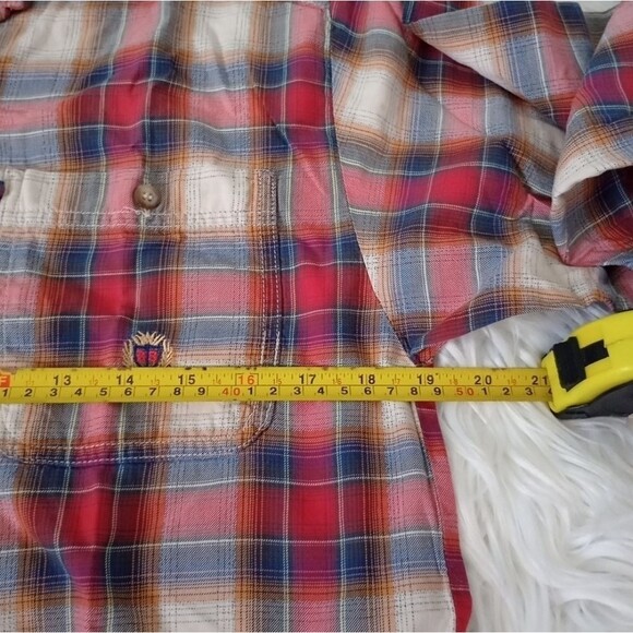 Panhandle Slim Roughstock Shirt Womens Size M Plaid Long Sleeve Bottom Down - Picture 3 of 7